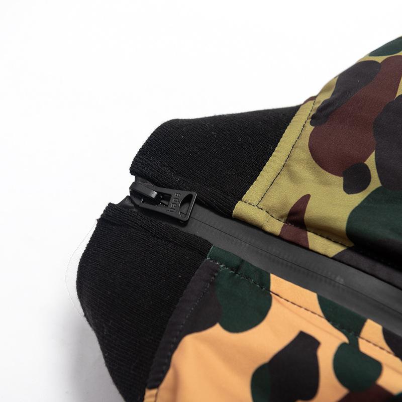 Bathing Ape Coat Autumn and Winter Men's Fashion Day Shark Head Camouflage Cotton Jacket Jacket Coat