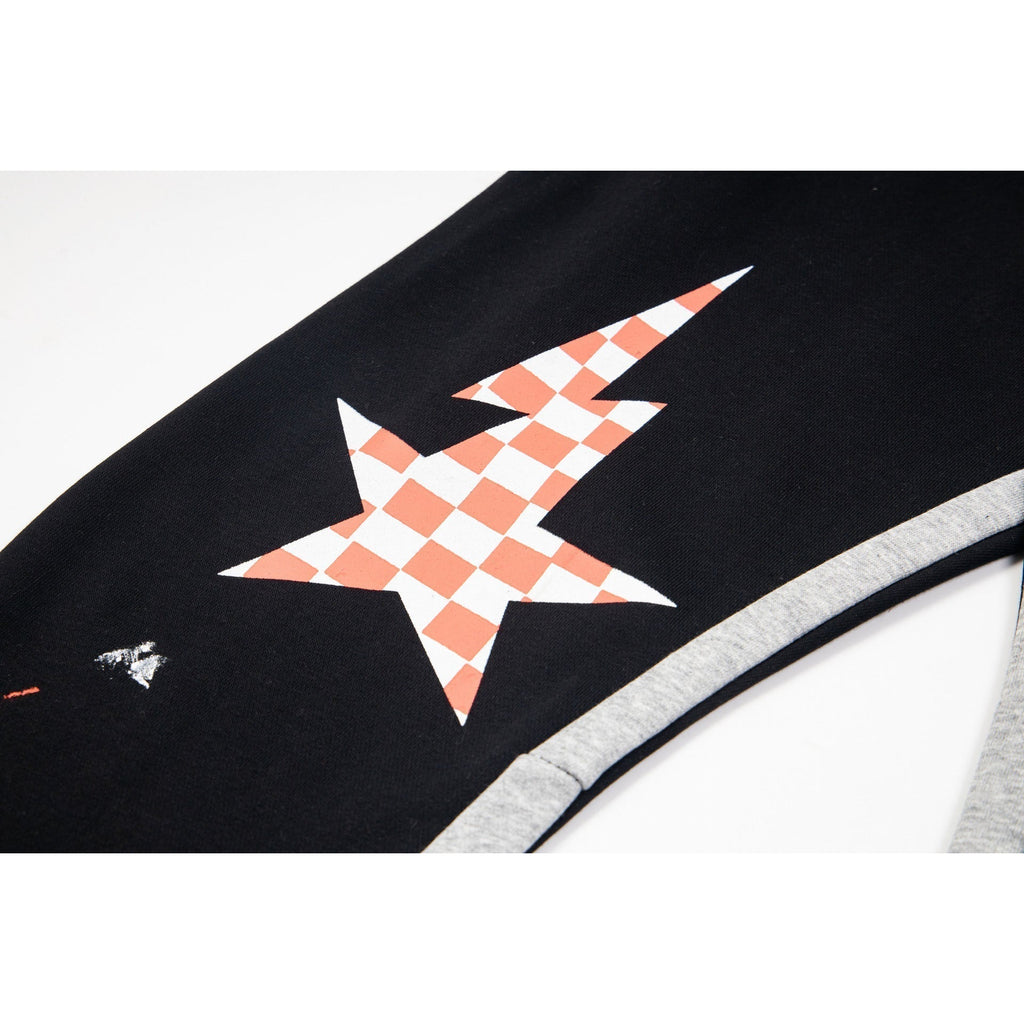 Gallery Dept Sweatpants Hand-painted splashed ink letter patch splicing casual trousers