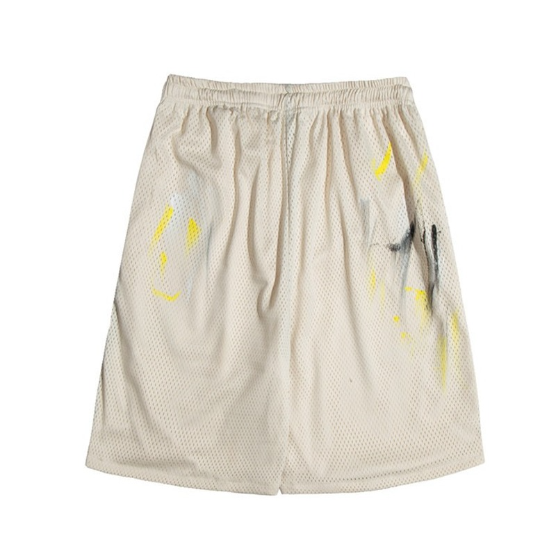 Gallery Dept Men Shorts European and American Street Trendy Gallery Dept Summer New Web Pants Splash Paint Leisure Sports Five-Point Beach Shorts Straight