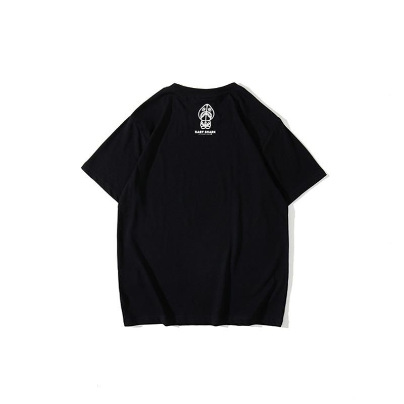 Bathing Ape T-Shirt Spring/Summer Red Shark Pattern T-shirt Short Sleeve