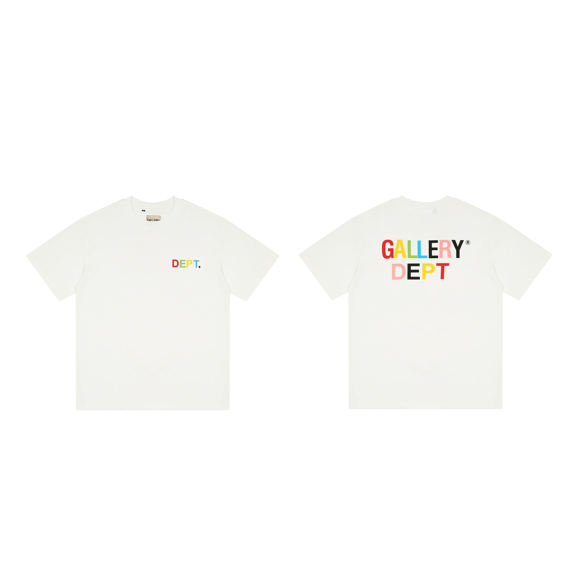 Gallery Dept T-shitrs Vintage Color Print plus Size Short Sleeve