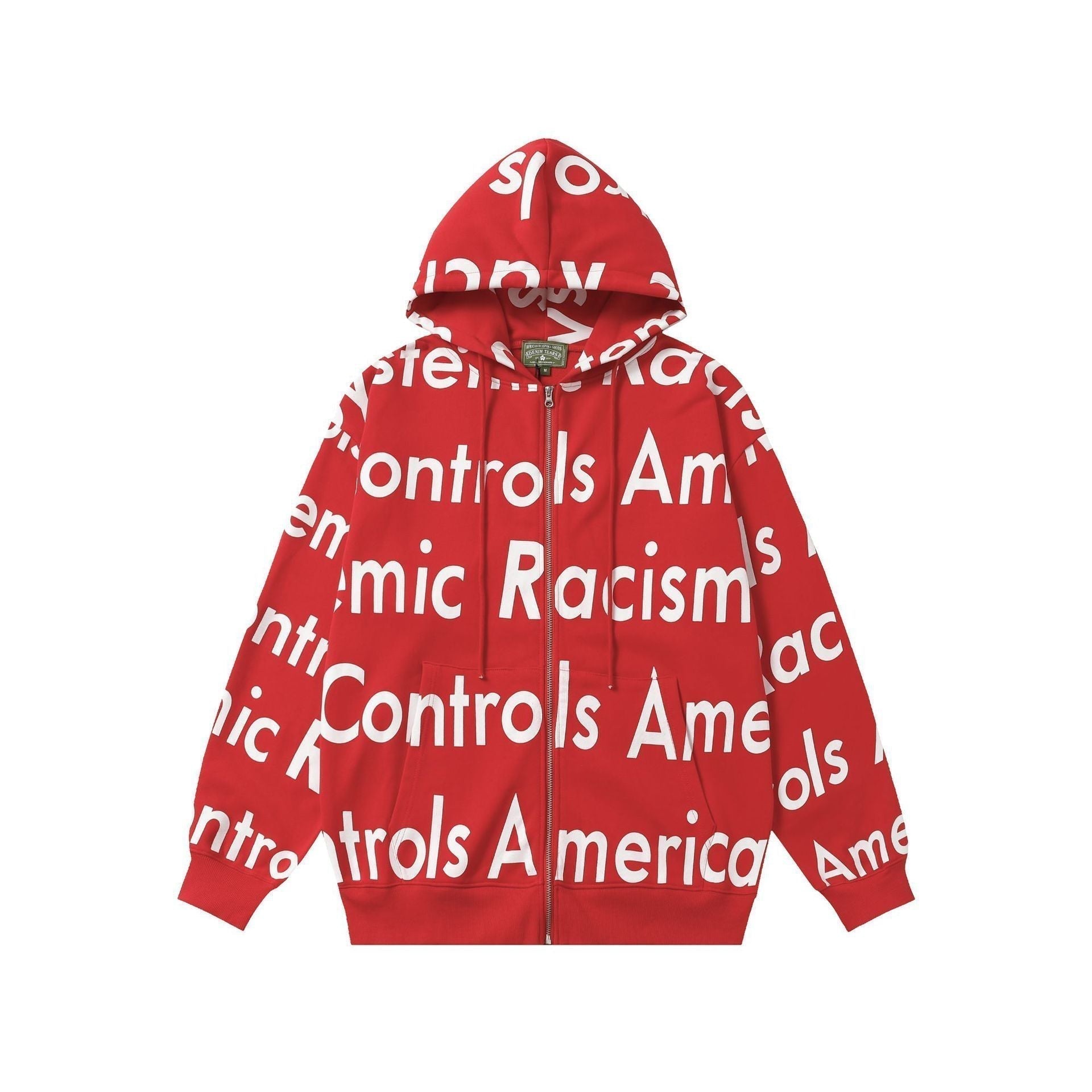 Denim Tears Hoodie Alphabet Cardigan Hooded Sweater