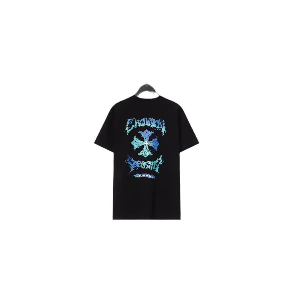 CHH Chrome Heart T Shirts Sanskrit Cross Print Embroidery Loose Short Sleeve T-Shirt