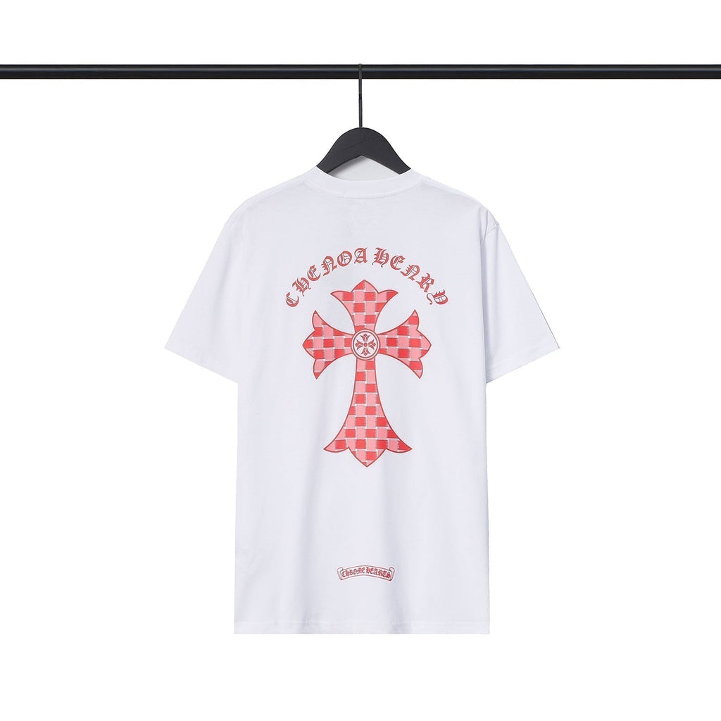 CHH Chrome Heart T Shirts Sanskrit Color Printing Loose Cotton Casual Crew Neck Short Sleeve T-Shirt