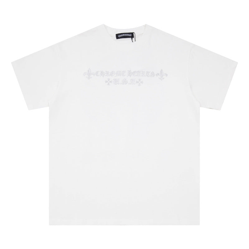 CHH Chrome Heart T Shirts Croix Sanskrit Cross Horseshoe Old T-Shirt