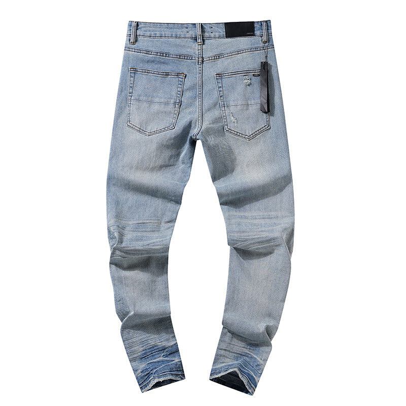 Amiri Jeans Ripped Patch Slim Fit Stretch Jeans