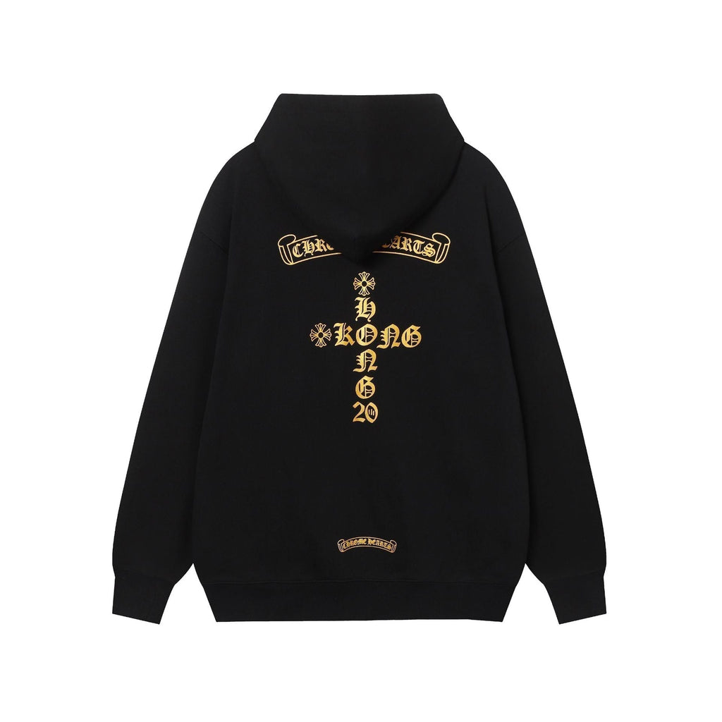 Chrome Heart Hoodie Autumn and winter men and women CH Sanskrit cross full back logo