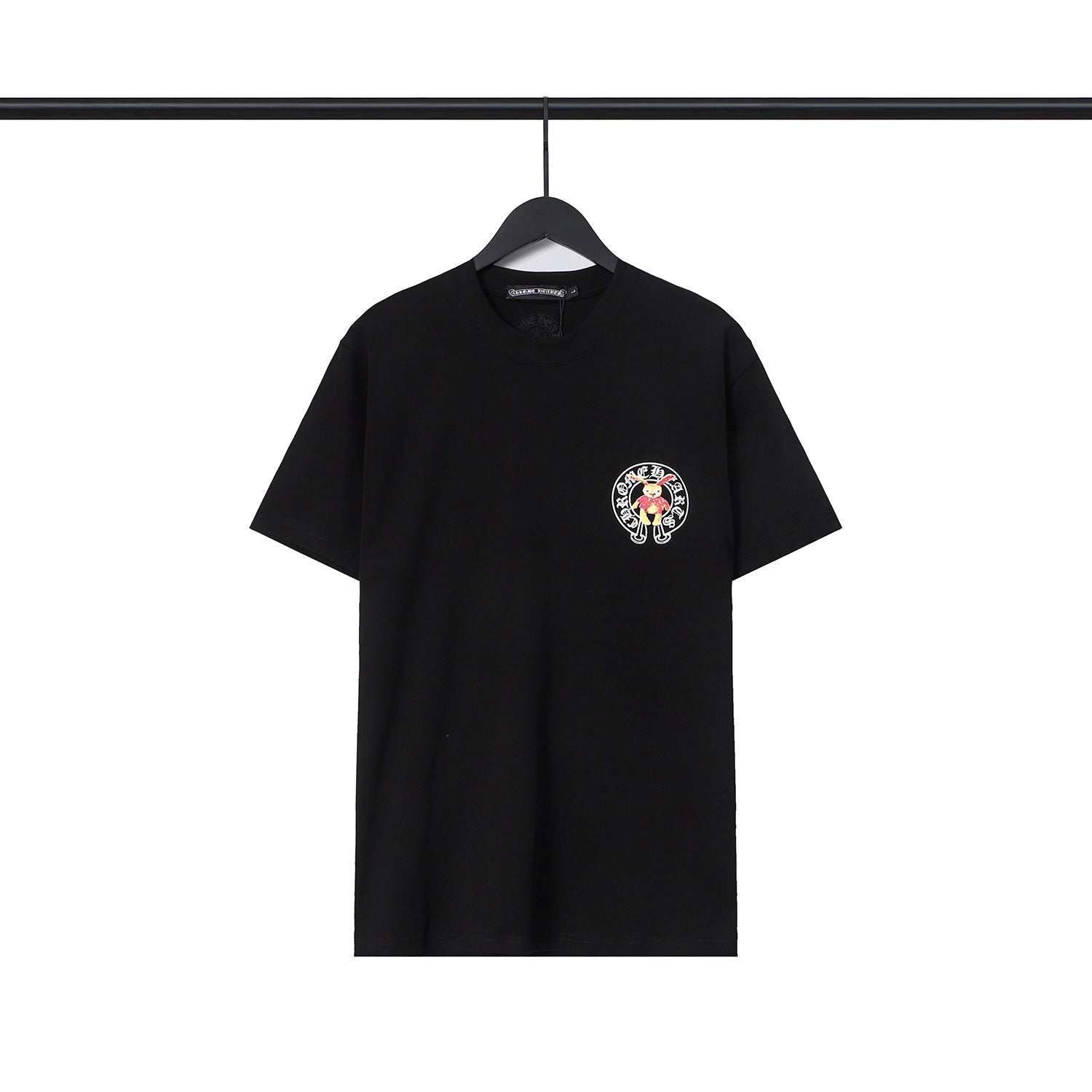 CHH Chrome Heart T Shirts Croix Cross Leather Printed Short Sleeve T-Shirt