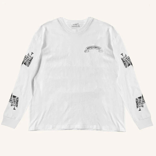 Askyurself T-shirts Letter Loose Men's and Women's Long Sleeves T-shirt