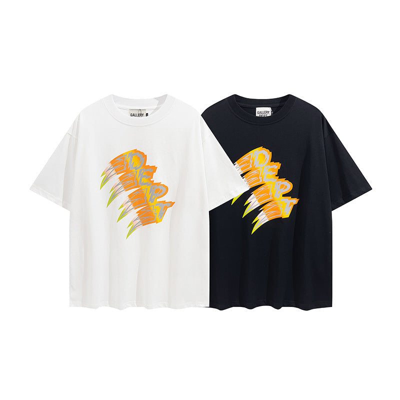 Gallery Dept T-shitrs Pattern plus Size round Neck Pullover Short Sleeve Men and Women