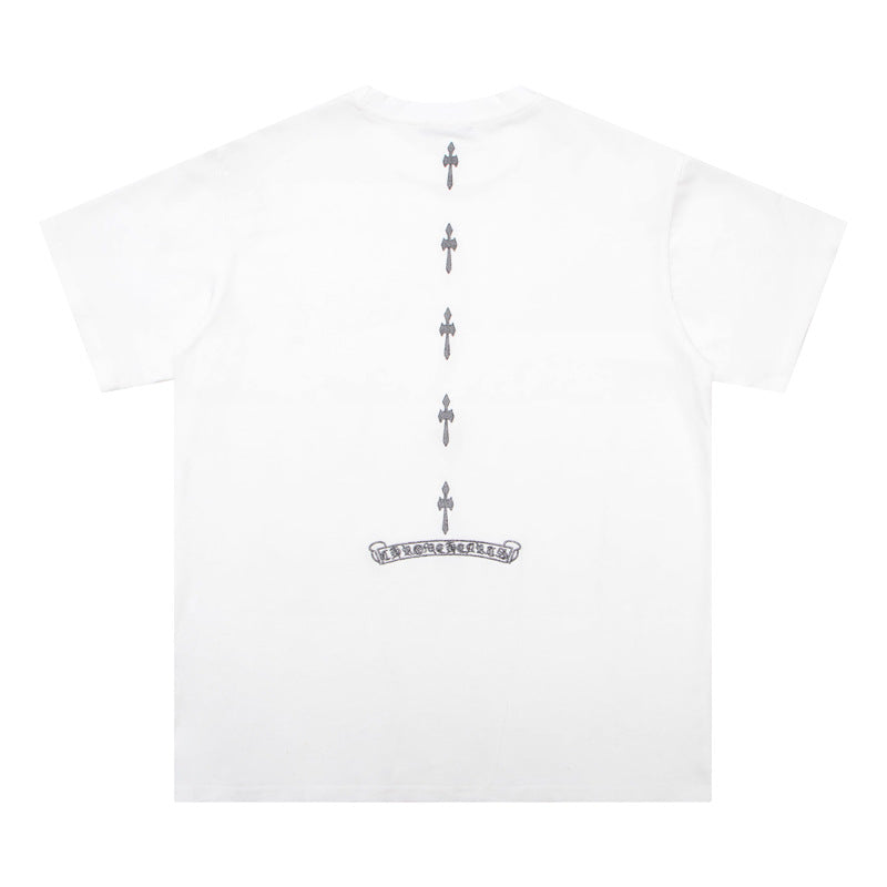 CHH Chrome Heart T Shirts Cross Color Printed Short Sleeve T-Shirt