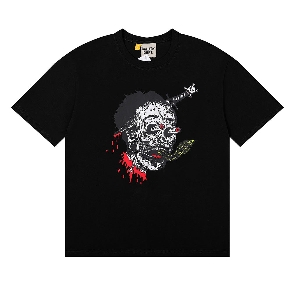 Gallery Dept T Shirts Shirt Printed Cotton Short-Sleeved T-shirt Maychao Men and Women