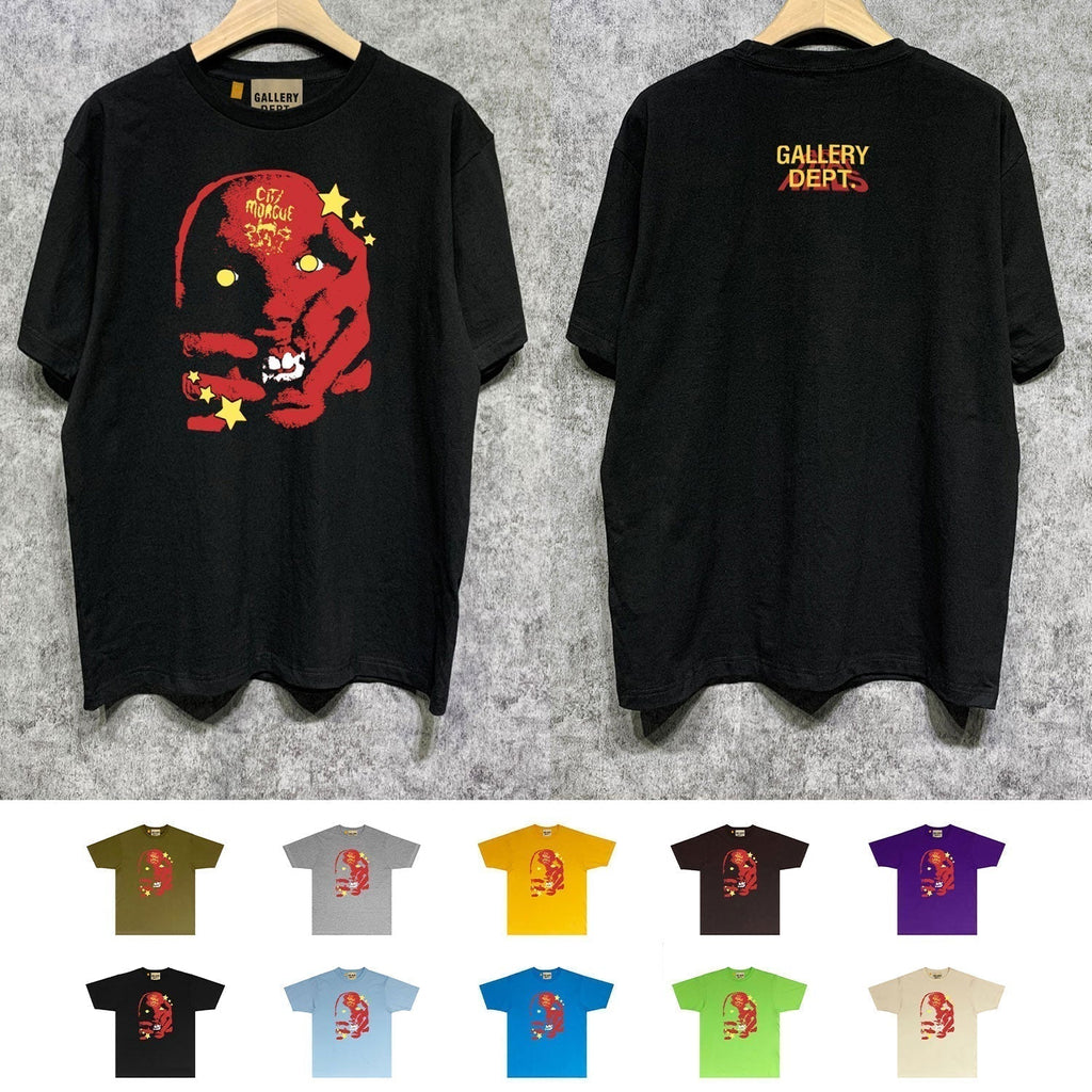 Gallery Dept T Shirt Retro Printed Loose Short-Sleeved Shirt