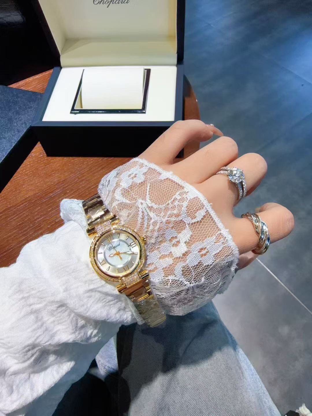 Chopard Two-Tone White Dial Watch